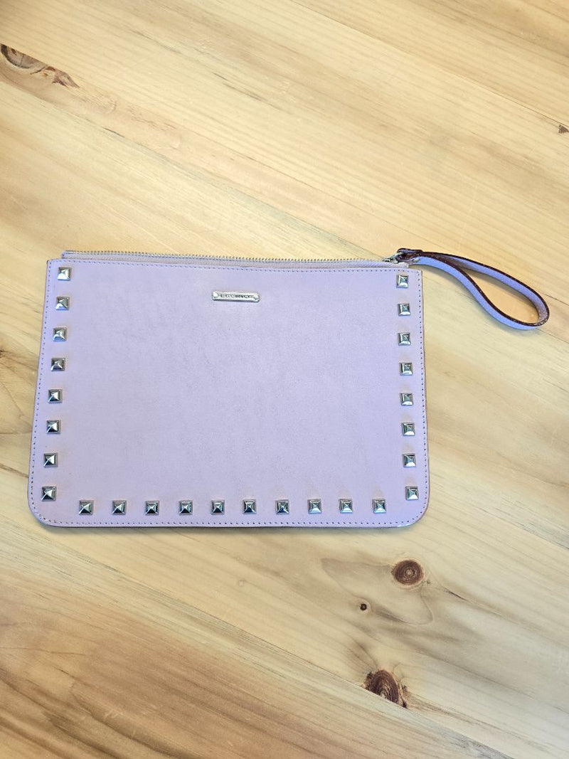 Load image into Gallery viewer, Rebecca Minkoff Blush Leather Envelope Clutch
