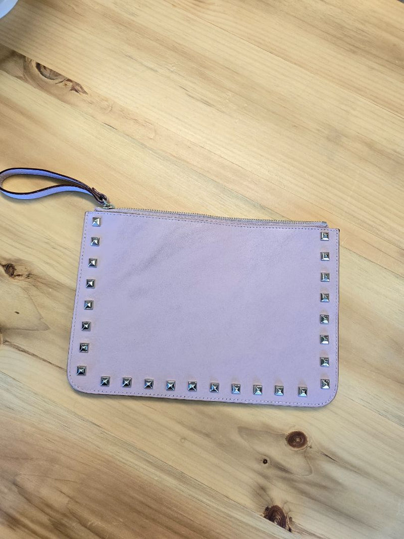 Load image into Gallery viewer, Rebecca Minkoff Blush Leather Envelope Clutch
