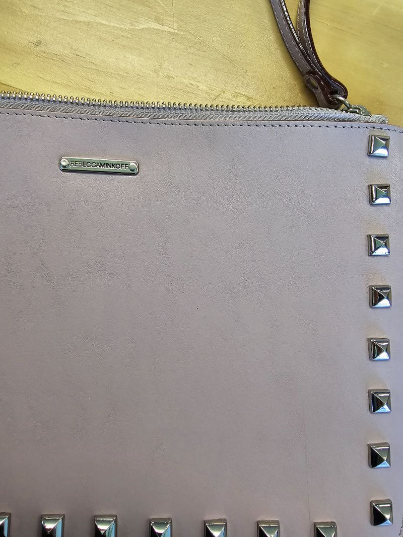 Load image into Gallery viewer, Rebecca Minkoff Blush Leather Envelope Clutch
