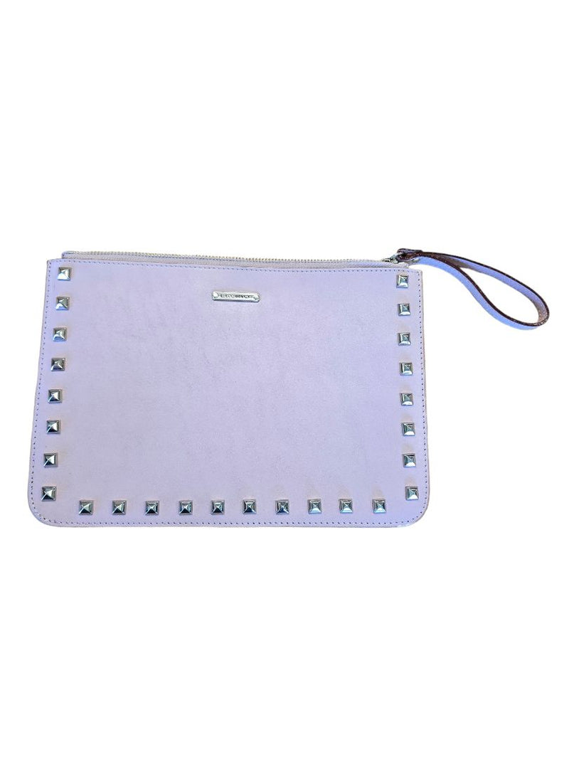 Load image into Gallery viewer, Rebecca Minkoff Blush Leather Envelope Clutch

