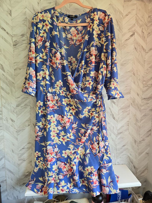 George Floral Faux Wrap, Large