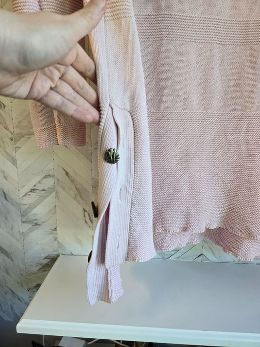 Neon Buddha 100% Cotton Pink Knit Long Sweater