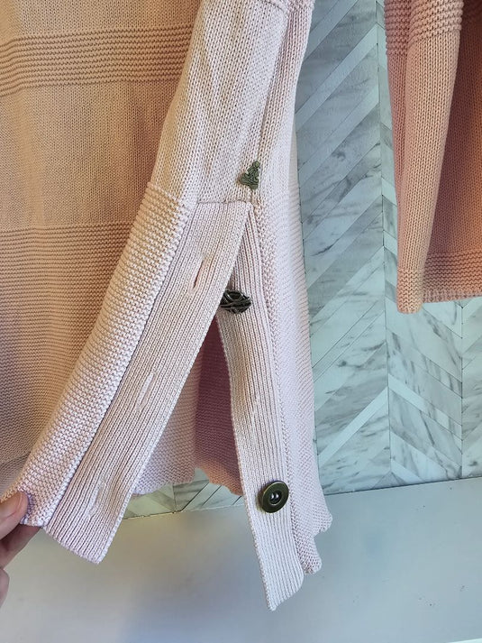 Neon Buddha 100% Cotton Pink Knit Long Sweater