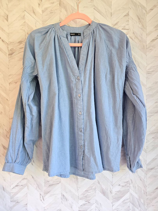 Marisa Cotton Button Up V-Neck,