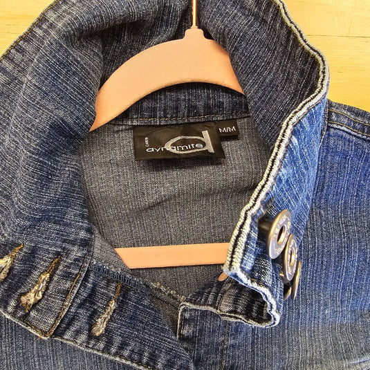 Dynamite High Collar Denim Jean Jacket, Medium