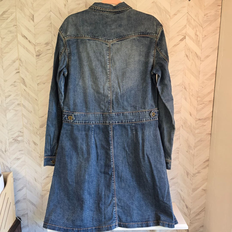 Load image into Gallery viewer, Lola Jeans Denim Jean Dress Pockets/Long Sleeves, XL
