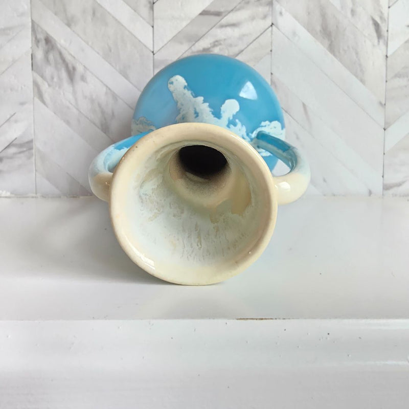 Load image into Gallery viewer, VTG Japan Studio Drip Glaze Ceramic Vase 2 Handles 8&quot;
