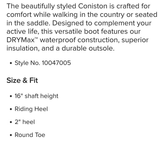 Ariat Coniston Max Waterproof Insulated Boot, 10