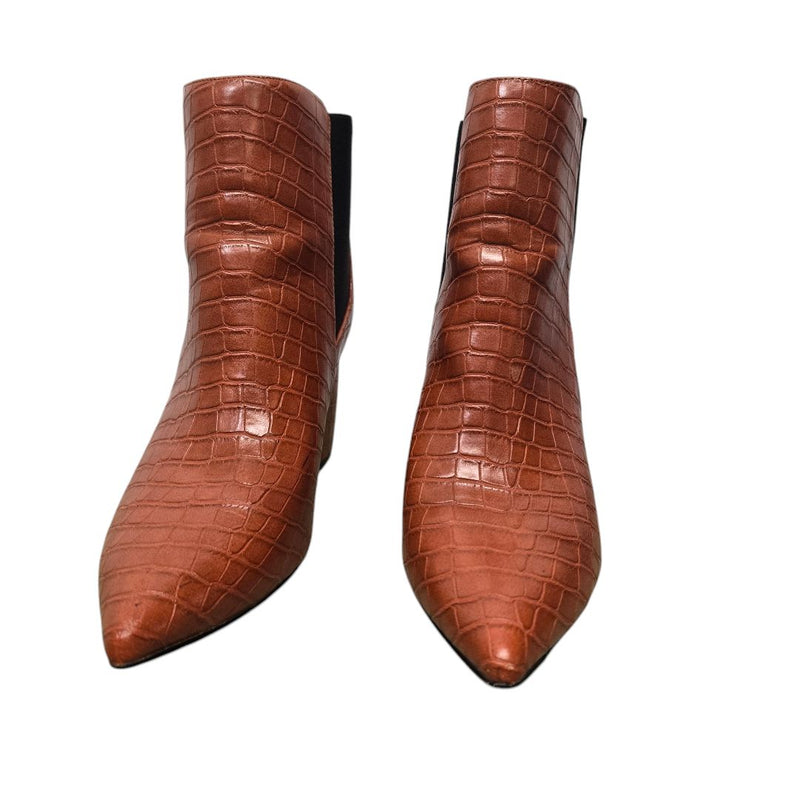 Load image into Gallery viewer, Call it Spring Faux Croc Heeled Bootie, 9
