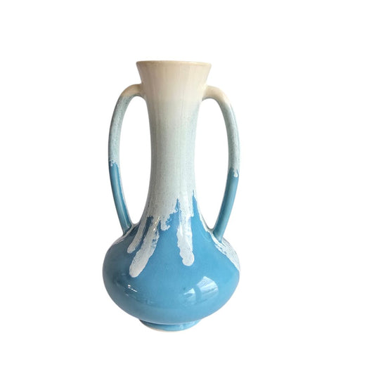 VTG Japan Studio Drip Glaze Ceramic Vase 2 Handles 8