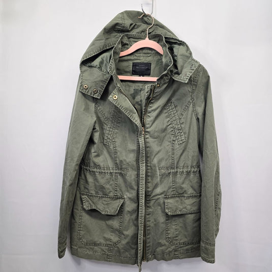 Miss London Olive Cotton Utility Jacket, Medium