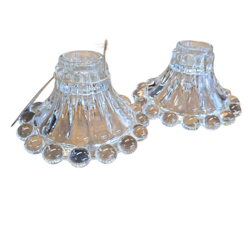 Anchor Hocking 1950s Boopie Beaded Bubble Candle Holders