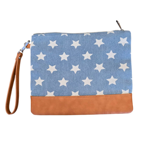 Large Denim Zip Pouch