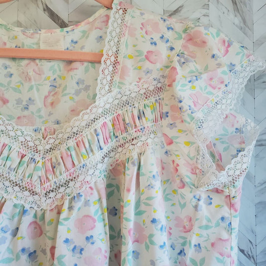 Slumber Suzy Vintage Cotton Nightie, sz Large