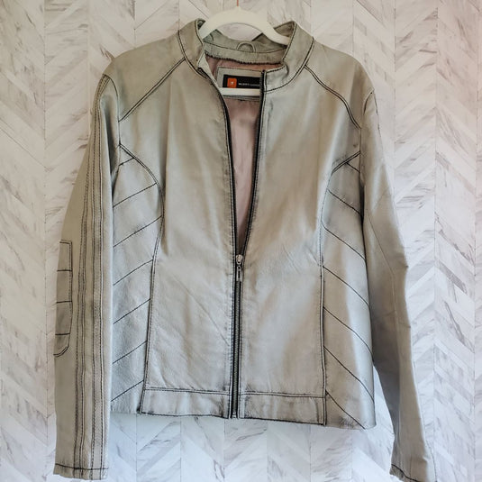 Wilsons Leather Leather Distressed Moto Style, Sz Large