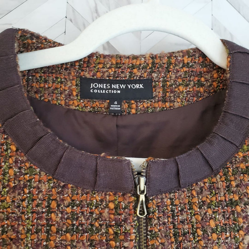 Load image into Gallery viewer, Jones New York Boucle Zip Blazer, 4
