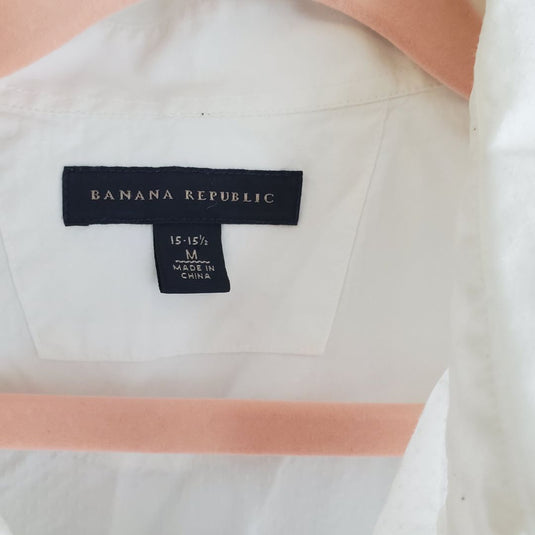 Banana Republic White Snap Button, Medium