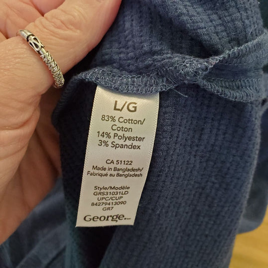 Navy Peasant Top, Large