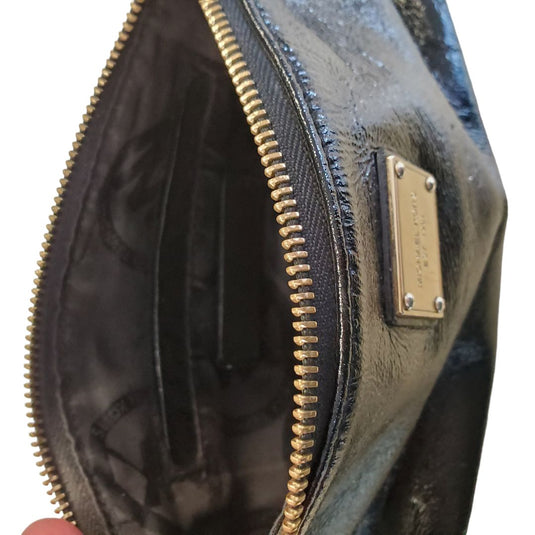 Michael Kors Black Leather Patent Pouch