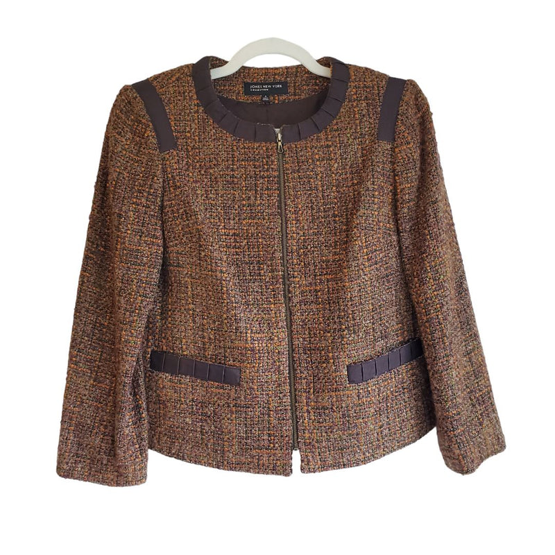 Load image into Gallery viewer, Jones New York Boucle Zip Blazer, 4
