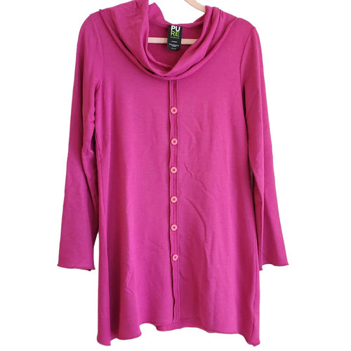 Pure Essence Cowl Bamboo/Cotton Tunic Dress, XS