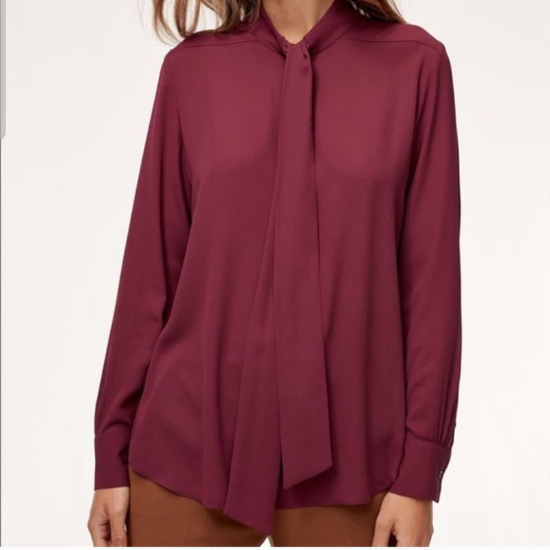 Load image into Gallery viewer, Aritzia Babaton Piero Bow Blouse, XS

