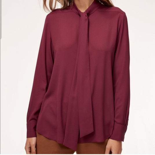 Aritzia Babaton Piero Bow Blouse, XS