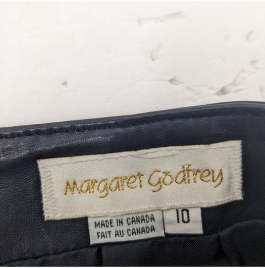 Margaret Godfrey Vintage Leather Navy Miniskirt, 8