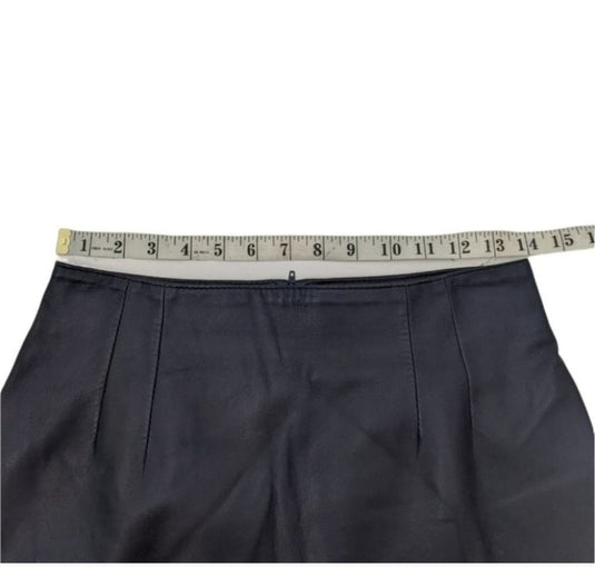 Margaret Godfrey Vintage Leather Navy Miniskirt, 8