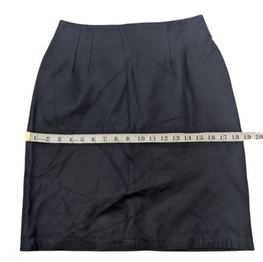 Margaret Godfrey Vintage Leather Navy Miniskirt, 8