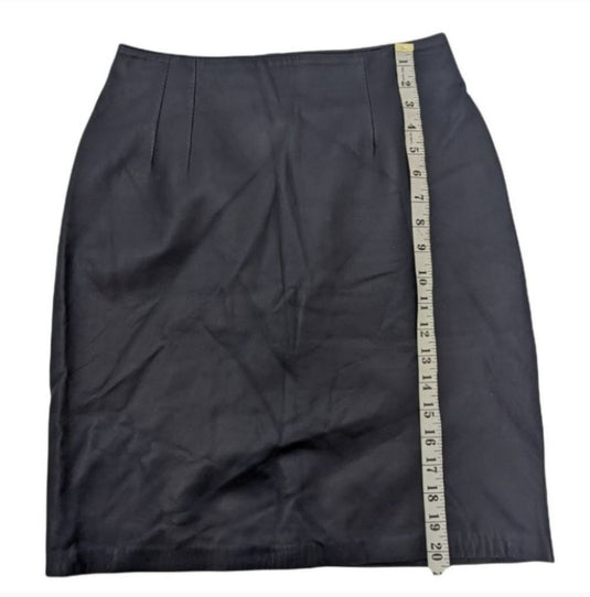 Margaret Godfrey Vintage Leather Navy Miniskirt, 8