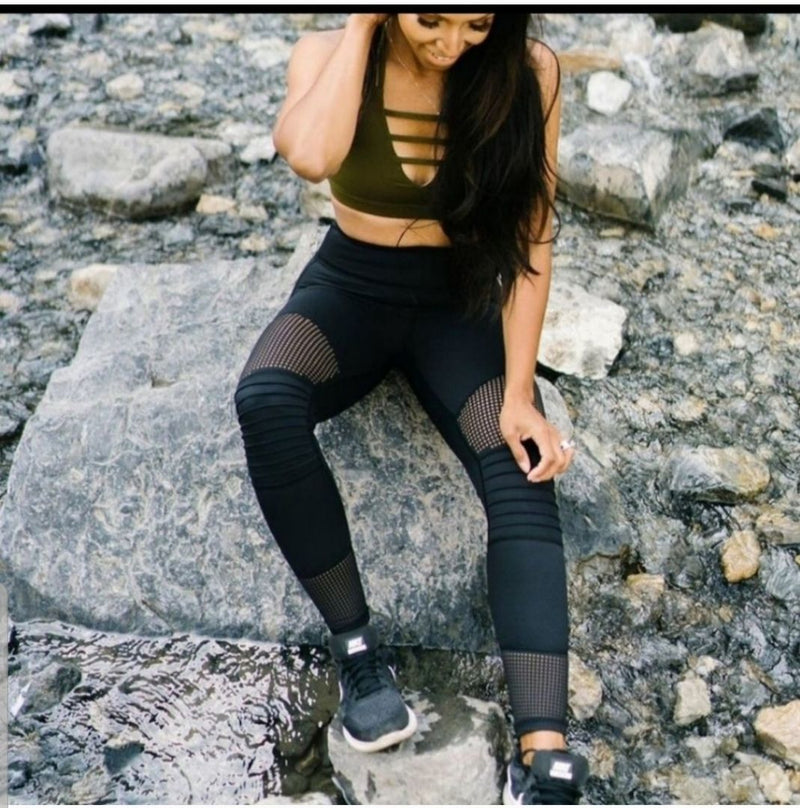 Load image into Gallery viewer, Zyia High Rise Moto Crops

