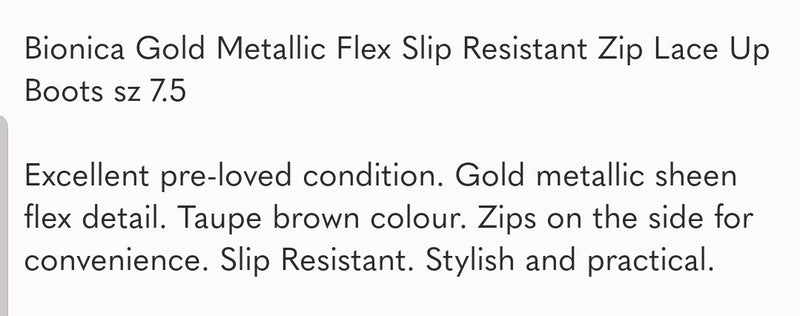 Load image into Gallery viewer, Bionica Leather Flex Taupe Gold Mettalic, 7.5
