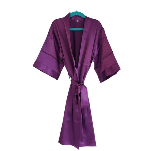 *NEW Purple Satin Robe, Youth sz 8