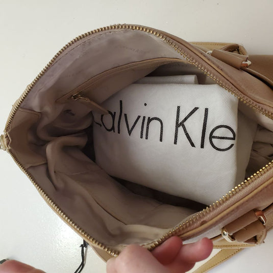 Calvin Klein Leather Satchel w/ Lock