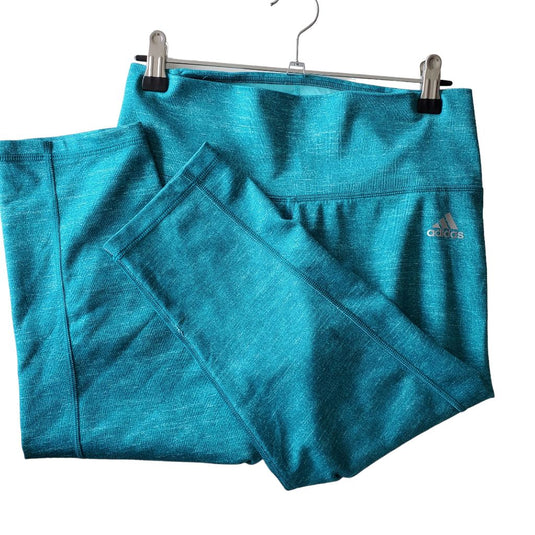 Adidas Cropped Climatewear Legging, sz Small Blue