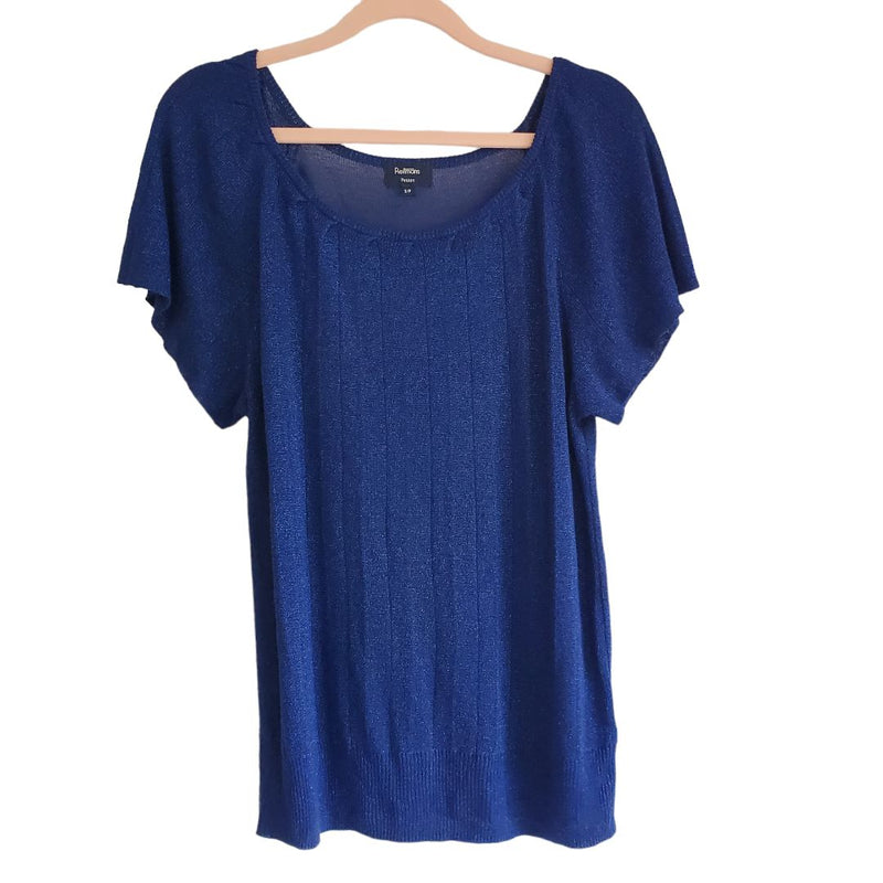Load image into Gallery viewer, Reitmans Blue Lurex Sweater, sz Small
