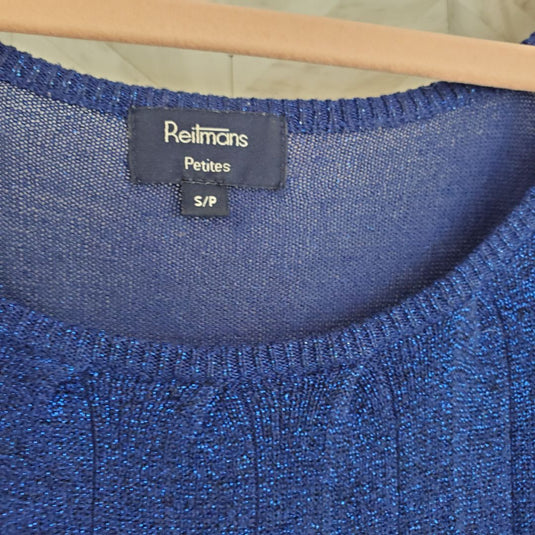 Reitmans Blue Lurex Sweater, sz Small