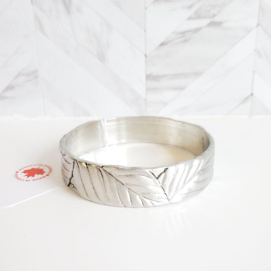 Seagull Pewter *NEW Birch Leave Pewter Bangle, OS