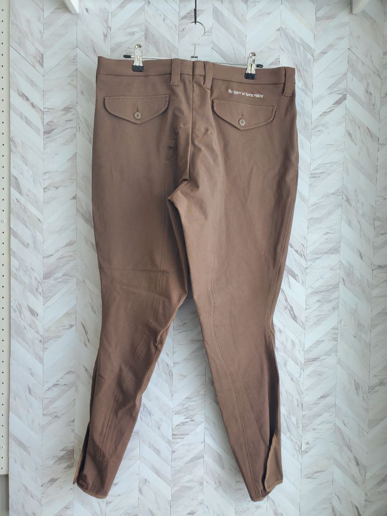 Load image into Gallery viewer, GPA Double Clear Knee Patch Breech, 34R Brown
