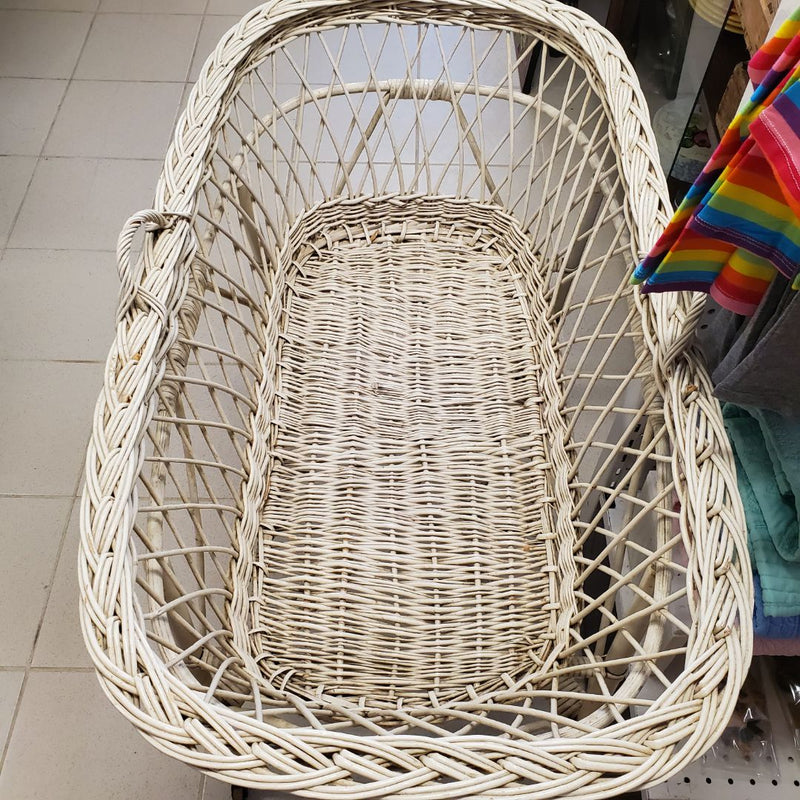 Load image into Gallery viewer, Antique Wicker Bassinet
