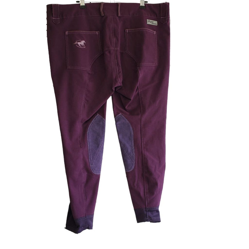 Load image into Gallery viewer, Piper by Smartpak Knee Patch Front Zip, Sz 40 Plum

