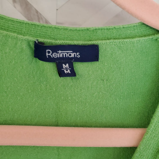 Reitmans Green Button Up, Sz Medium