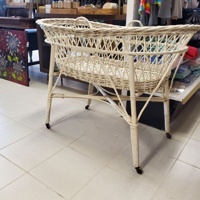 Load image into Gallery viewer, Antique Wicker Bassinet
