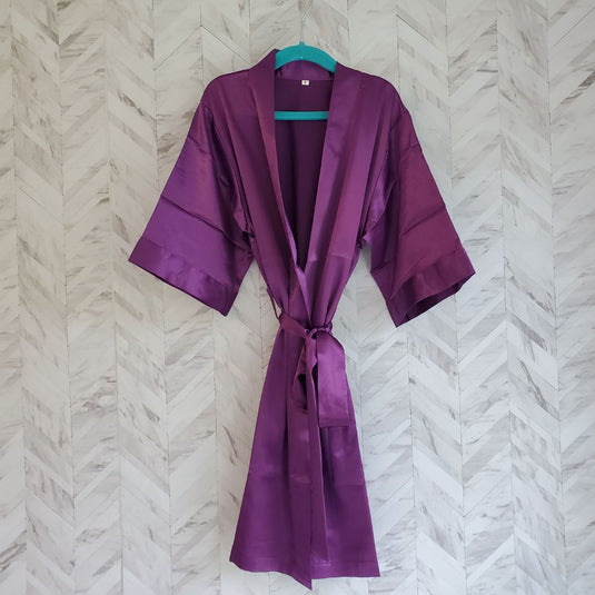 *NEW Purple Satin Robe, Youth sz 8