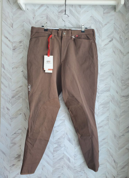 GPA Double Clear Knee Patch Breech, 34R Brown