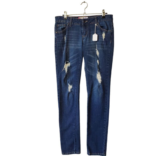 Ardene Distressed Jeans, Sz 7 Blue