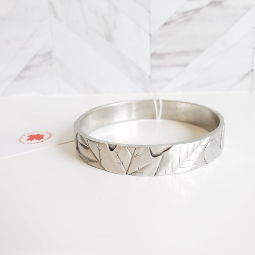 Seagull Pewter * NEW Fossil Leaves Pewter Bangle