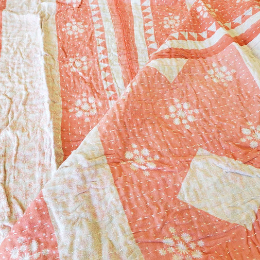 Kantha Canada Vintage Sari Quilt 3D, Twin Muti Colour